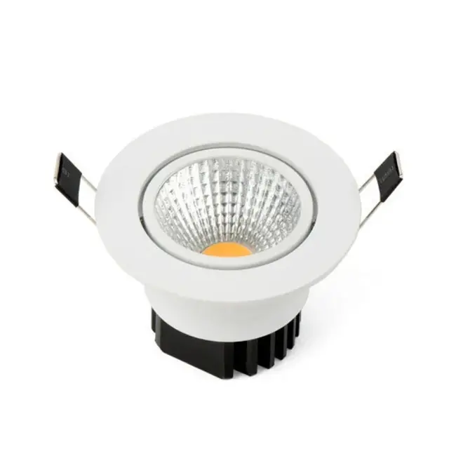 PURPL Spot Downlight LED encastrable orientable - ø85 mm - 5W - 2700K Blanc Chaud - Dimmable - Finition blanche