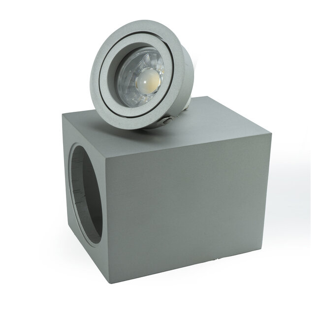 PURPL Plafonnier Spot LED GU10, Montage en Surface, Carré, Gris