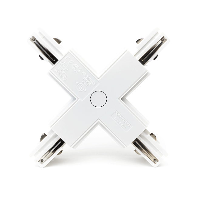 Powergear Connecteur en X pour rail 3 phases - 4 fils - Blanc - Powergear