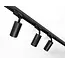 PURPL Kit complet d'éclairage sur rail triphasé - Noir - 3 m - 6 spots GU10
