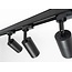 PURPL Kit complet d'éclairage sur rail triphasé - Noir - 3 m - 6 spots GU10