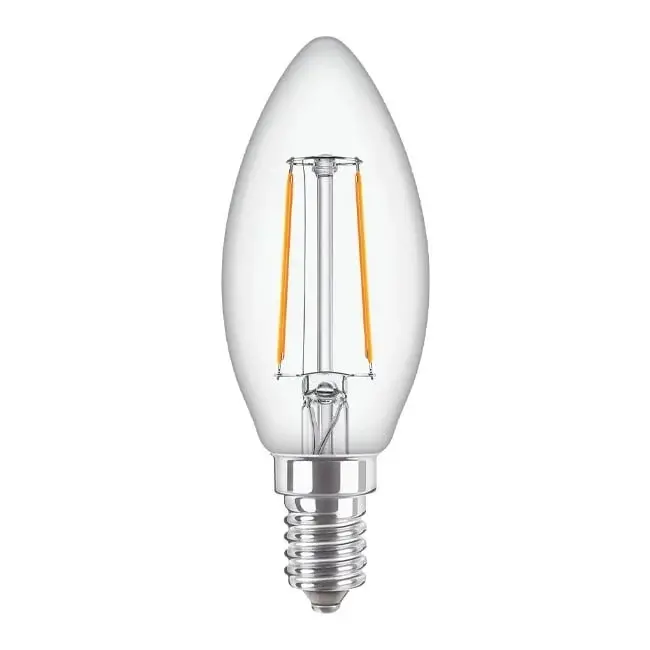 Philips Ampoule LED à Filament E14 - 2700K Blanc Extra Chaud - 2W - B35 - Philips