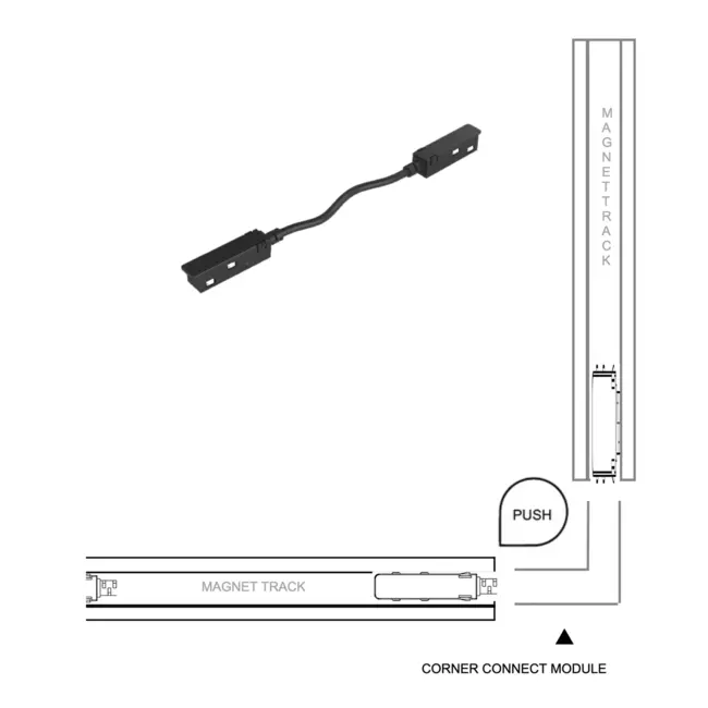 PURPL Connecteur flexible - Pour rail magnétique 48V - Module d'angle