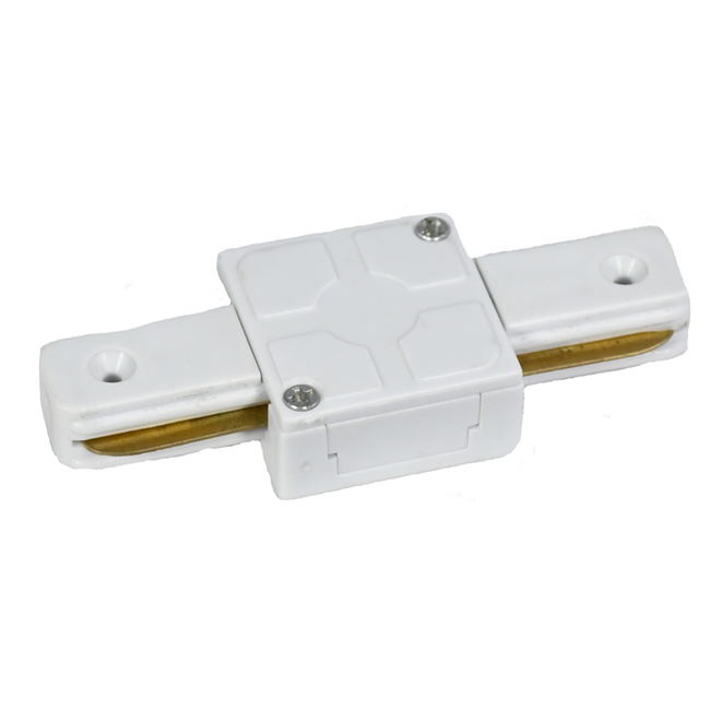 PURPL Connecteur d’alimentation droit pour rail LED monophasé - Finition blanche - Entrée 230V