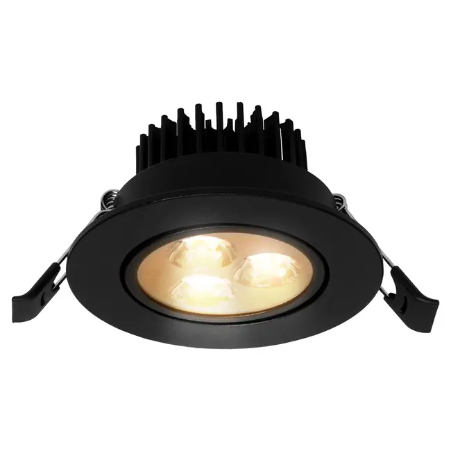 PURPL Spot LED encastrable - ø85 mm - 2700K Blanc Chaud - 3W - Inclinable - Noir - Transformateur inclus​