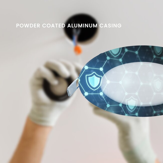 PURPL Spot Downlight LED Encastrable Rond - ø120mm - 4000K Blanc Neutre - 6W - IP44 - Noir