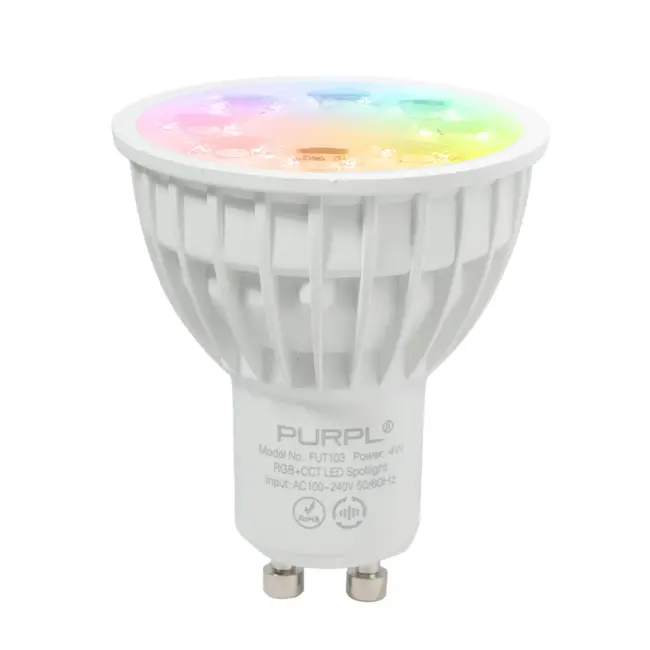 PURPL Spot LED GU10 Mi-Light FUT103 - 4W - RGB+CCT - 2.4 GHz RF
