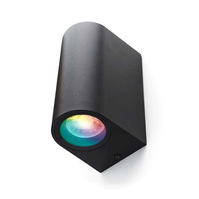 PURPL Applique murale - Ampoule LED GU10 - Double - En forme de D - Noir