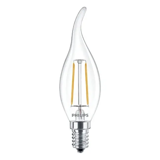 Philips Ampoule LED à Filament E14 - 2700K Blanc Extra Chaud - 2W - B35 - Philips