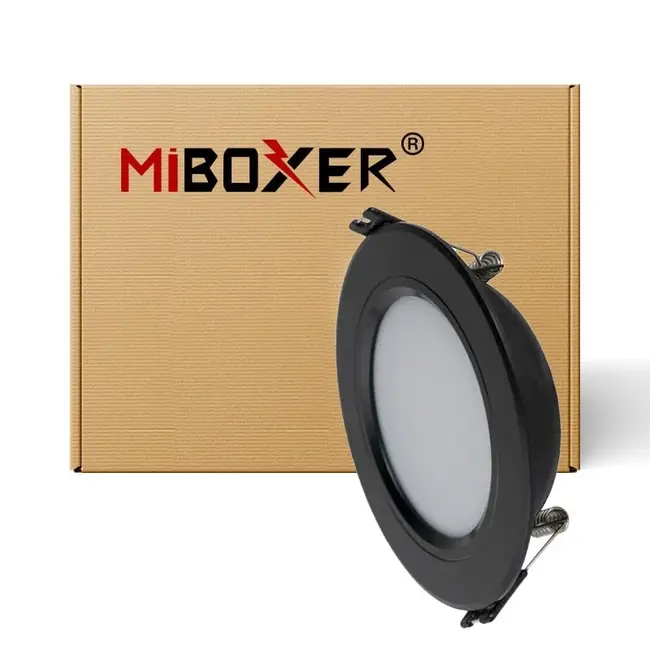 MiBoxer/Mi-Light Spot Downlight LED Encastrable FUT068 -ø120mm - RGB+CCT - 6W - IP44 - Rond - Noir