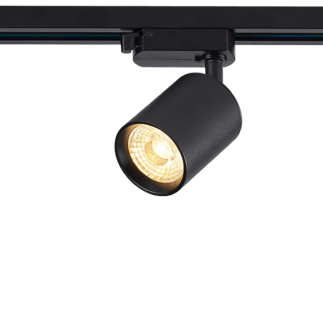 PURPL Spot LED 10W 2700K sur rail monophasé - Noir - IP20 - Éclairage chaud