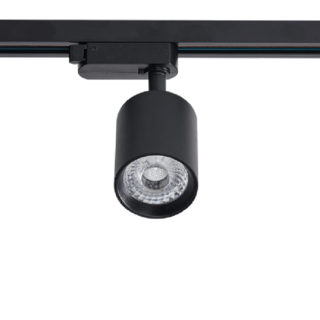 PURPL Spot LED 10W 2700K sur rail monophasé - Noir - IP20 - Éclairage chaud
