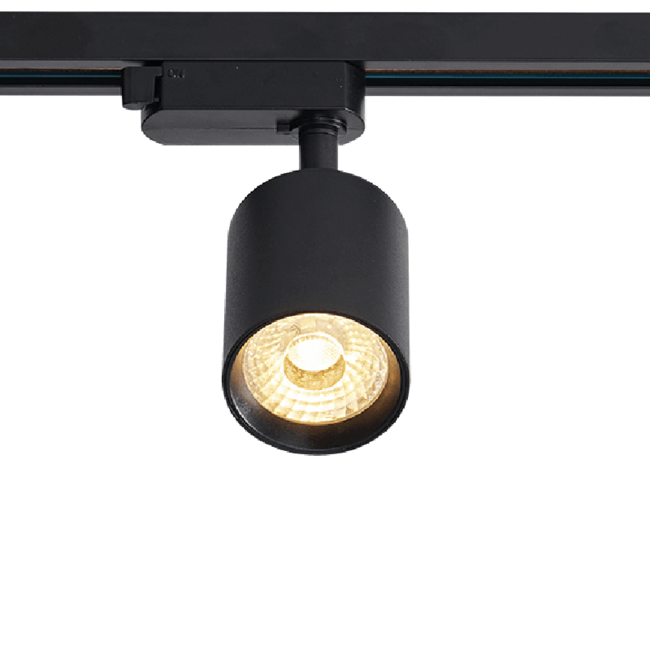 PURPL Spot LED 10W 2700K sur rail monophasé - Noir - IP20 - Éclairage chaud