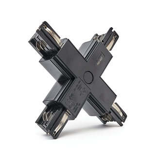 Powergear Connecteur en X pour rail 3 phases - 4 fils - Noir - Powergear