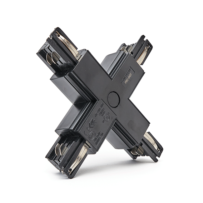 Powergear Connecteur en X pour rail 3 phases - 4 fils - Noir - Powergear