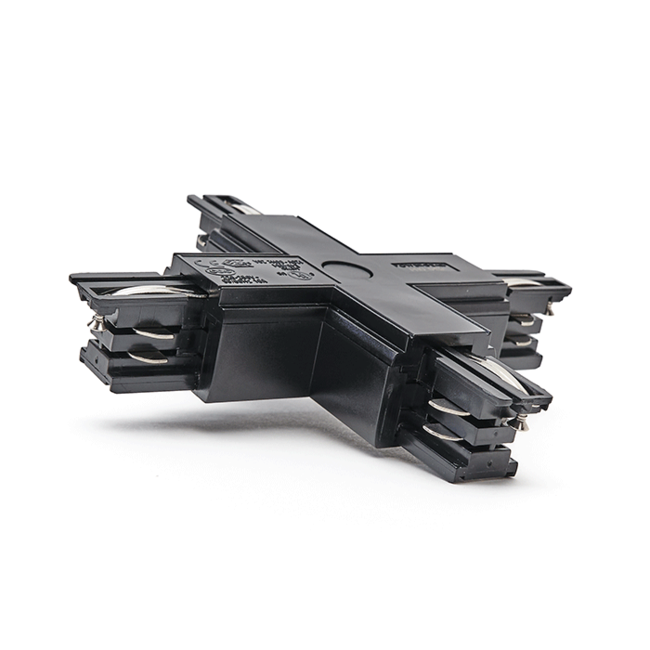 Powergear Connecteur en X pour rail 3 phases - 4 fils - Noir - Powergear