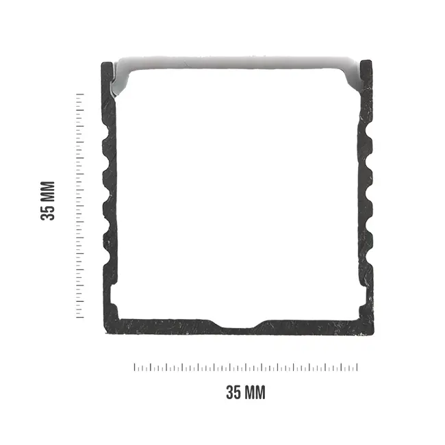 PURPL Profilé LED 1,5 m - Aluminium noir - Format 3535 - Pour bande LED - Idéal intérieur design