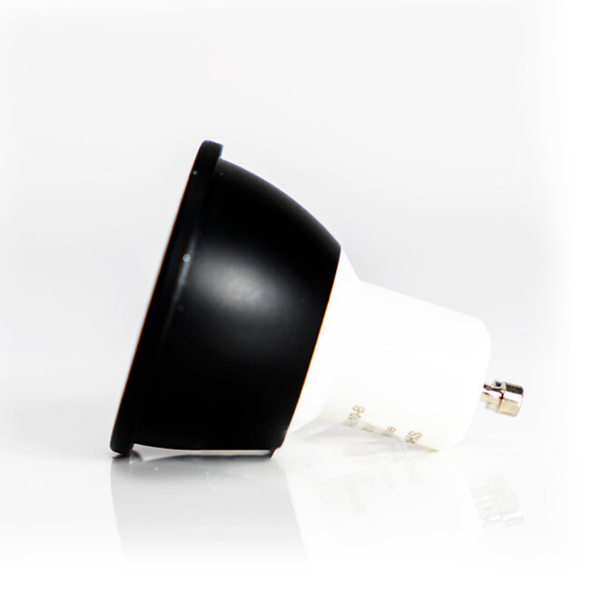 PURPL Ampoule Spot LED GU10 - 5W - 3000K Blanc Chaud - Finition noire - Dimmable - Remplaçable