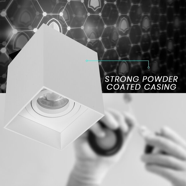 PURPL Spot LED - GU10 - Cube - Montage en saillie - Boston - Blanc