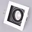 PURPL Support de Spot Encastrable Carré GU10 - Blanc avec Intérieur Noir - Orientable