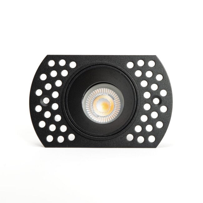 PURPL Spot encastré avec douille GU10 - Rond - Avec perforations circulaires - ø90 mm x 41,5 mm - IP20 - Aluminium noir