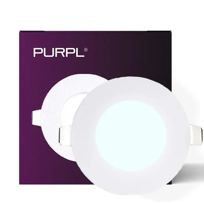 PURPL Spot Downlight LED Encastrable Rond - ø85mm - 6000K Blanc Froid - 3W - Blanc