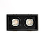 PURPL Spot LED encastrable double - 2x GU10 inclus - Noir Aluminium - Rectangulaire - Orientable - IP20