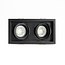 PURPL Spot LED encastrable double - 2x GU10 inclus - Noir Aluminium - Rectangulaire - Orientable - IP20