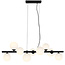 PURPL Suspension Design Scala Balls - 9 Lumières - Verre Opalin - G9 - Rosace de Plafond Rectangulaire - Structure en Métal Noir