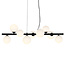 PURPL Suspension Design Scala Balls - 9 Lumières - Verre Opalin - G9 - Rosace de Plafond Rectangulaire - Structure en Métal Noir