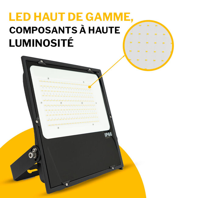 PURPL Projecteur LED - RGB+CCT - 200W - 22000 lm - 2.4 GHz - IP66 - IK08 - Dimmable - FUTT08