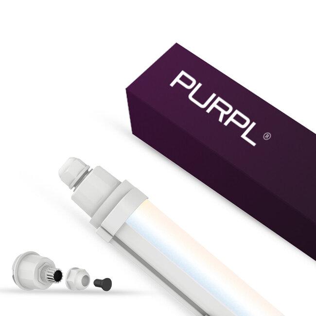 PURPL Réglette LED étanche PRO - 1200 mm - 33W - 3CCT (3000K/4000K/5700K) - 3300 lm - IP65 - IK08