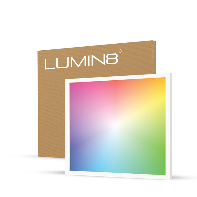 Lumin8 Panneau LED rétroéclairé - 60x60 - RGB+CCT (2800K-6500K) - Dimmable - 36W - 100 lm/W - UGR<22 - IP40 - Sans scintillement - Backlit