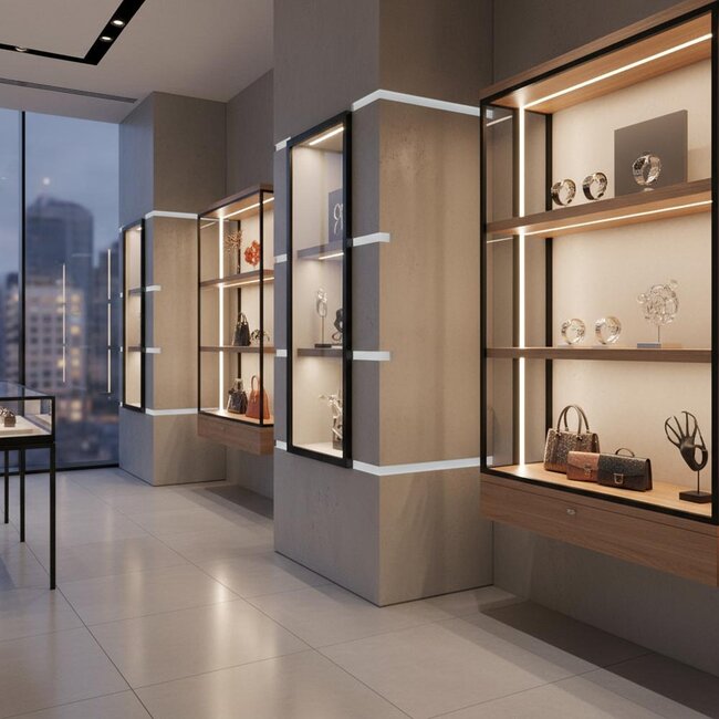 PURPL Profilé LED 1,5 m - Aluminium noir - Format 2810 - Pour bande LED - Finition épurée