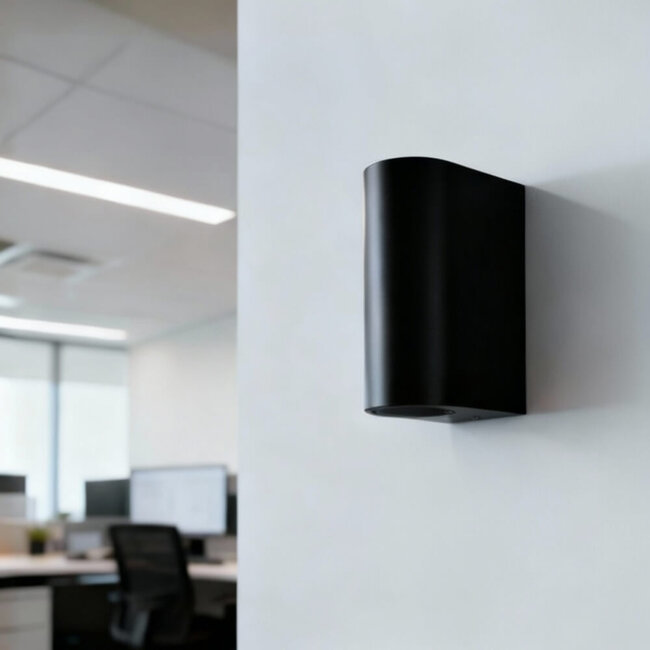 PURPL Applique murale - Ampoule LED GU10 - Double - En forme de D - Noir