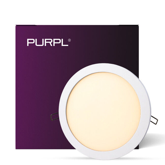 PURPL Spot LED Downlight encastrable | 6W | ø120 mm | 3000K Blanc chaud | IP20 | Rond | Blanc