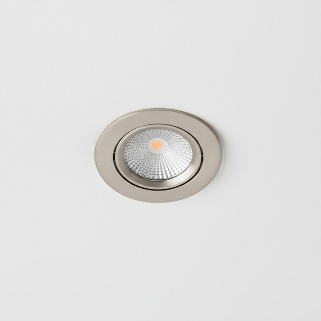 PURPL Spot encastrable LED COB | 7W | Blanc Neutre 4000K | Ø 85 mm | Dimmable | IP40 | Inclinable | Rond | RVS