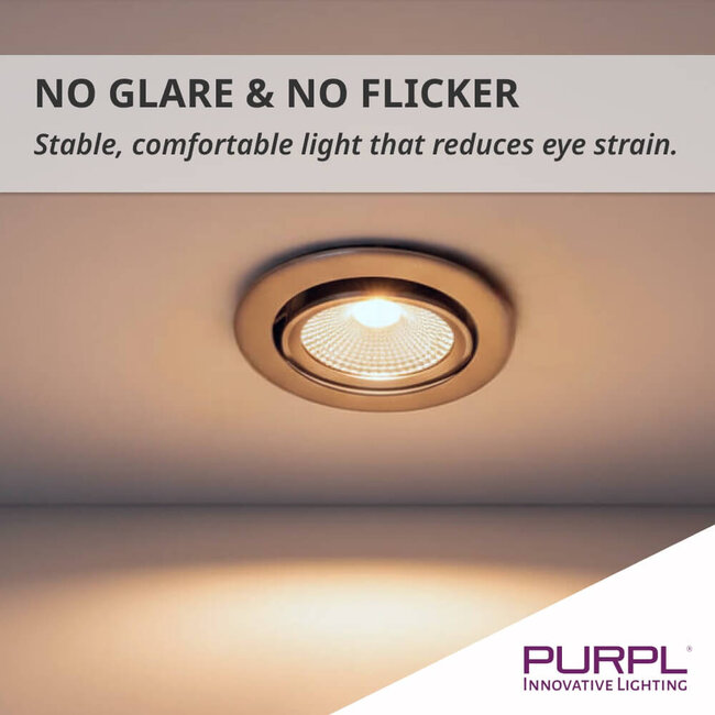 PURPL Spot encastrable LED COB | 5W | Blanc Neutre 4000K | Ø 85 mm | Dimmable | IP40 | Inclinable | Rond | RVS