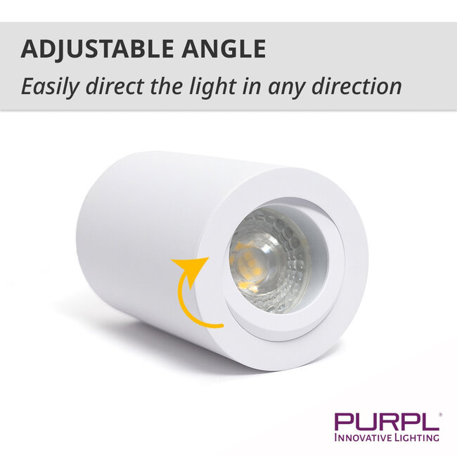 PURPL Spot LED apparent GU10 | IP54 | Inclinable | Rond | Blanc