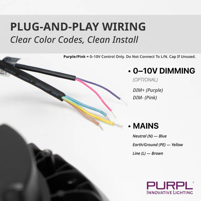 PURPL Cloche LED G7 - 300W - 45 000 lm - 150 lm/W - 6000K Blanc Froid - IP65 - IK10 - Dimmable - Sans scintillement