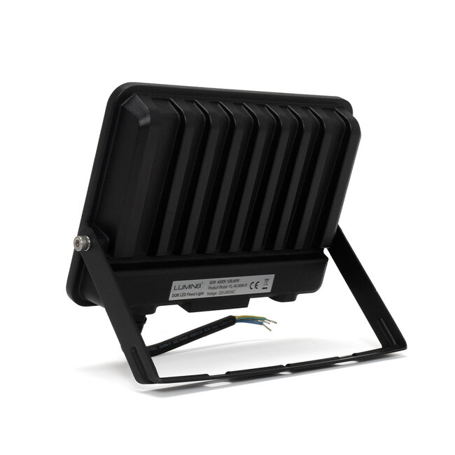 Lumin8 Projecteur LED DOB | 50W | Blanc Neutre 4000K | 5250 lm | IP65 | IK06 | Noir