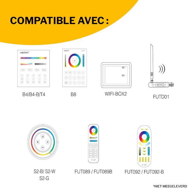 PURPL Projecteur LED - RGB+CCT - 200W - 22000 lm - 2.4 GHz - IP66 - IK08 - Dimmable - FUTT08