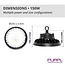 PURPL Cloche LED - 150W - 28 500 lm - 210 lm/W - 6000K Blanc Froid - 110° - IP65 - IK08 - Dimmable - G8 - Sans scintillement
