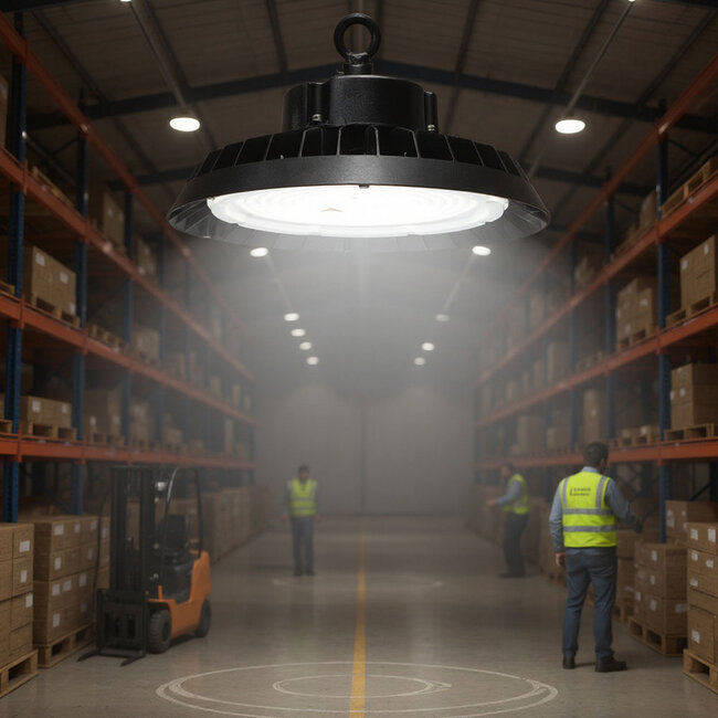 PURPL Cloche LED - 200W - 42.000 lm - 190 lm/W - 4000K Blanc Neutre - 110° - IP65 - IK08 - Dimmable (DALI) - G8 - Sans scintillement