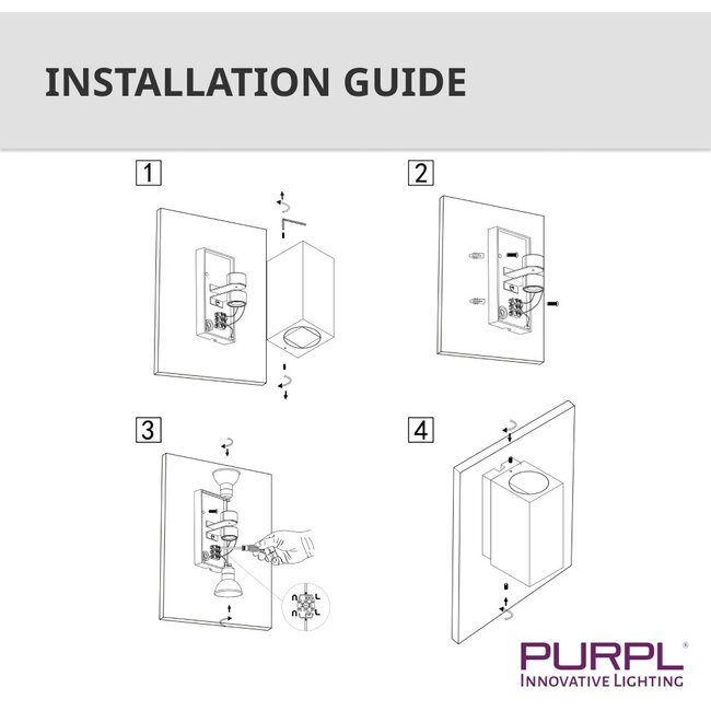 PURPL Luminaire mural double - GU10 - Blanc - Carré - IP44