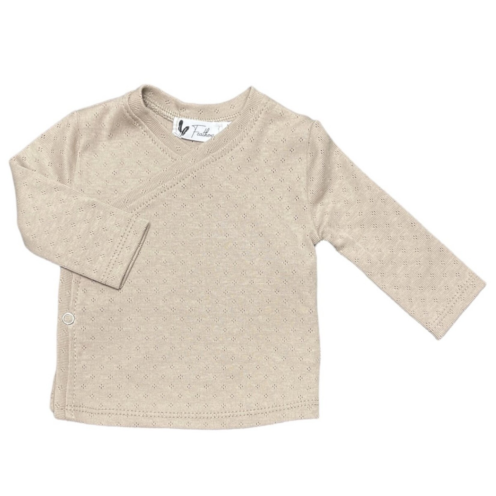 Feathers® Overslagshirtje pointelle - Dark Beige