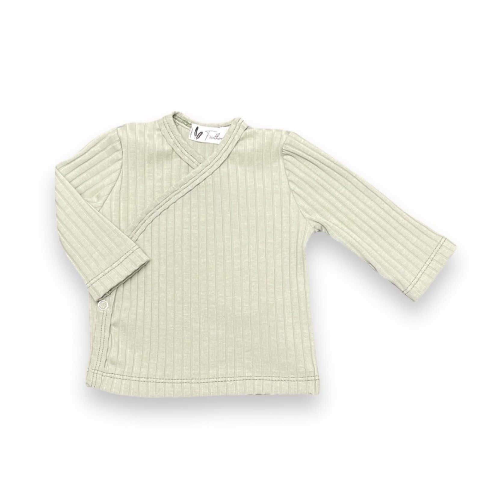 Feathers® Overslagshirtje wide rib jersey dusty green
