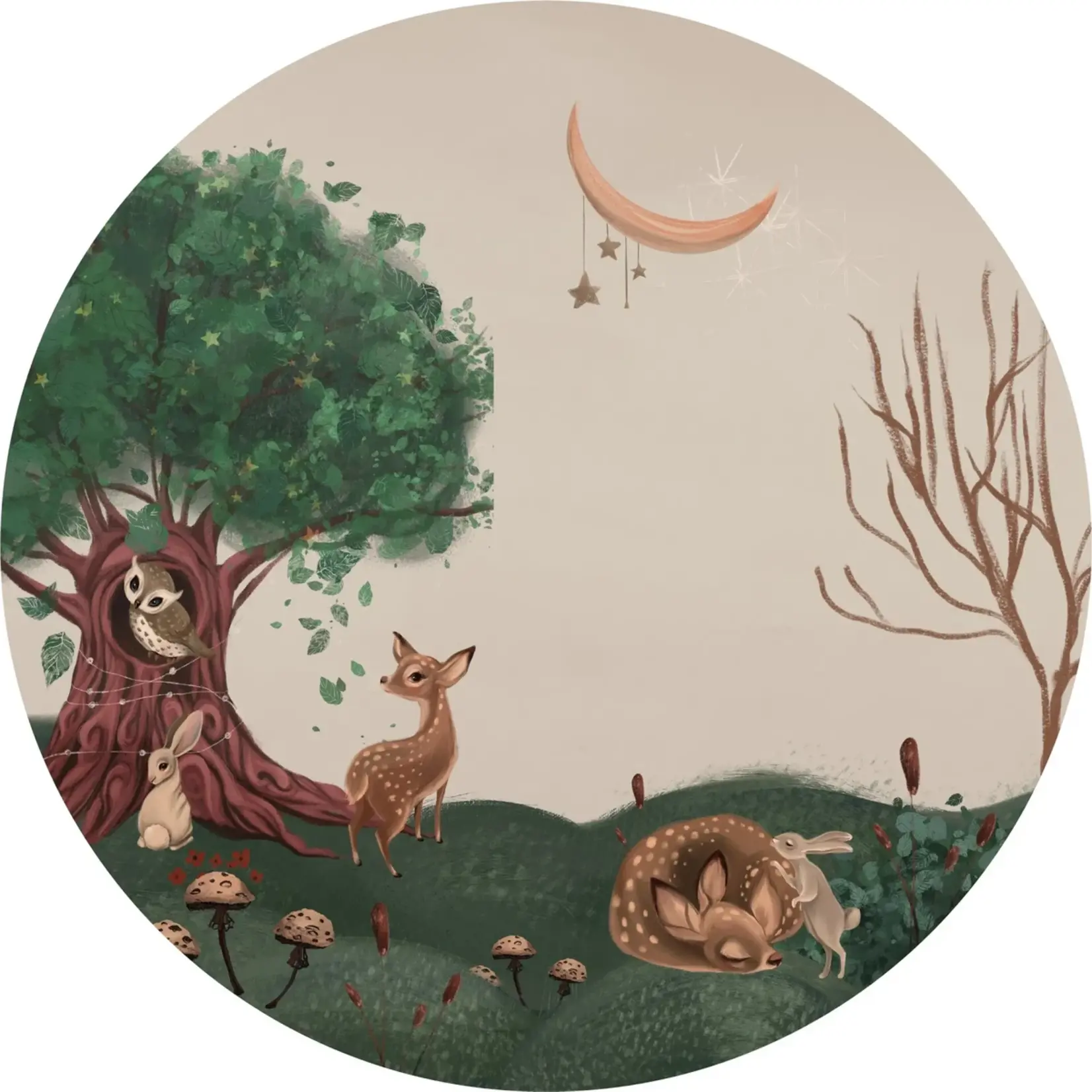 ELLIE Studio Zelfklevende behangcirkel Enchanted Forest | Neutraal