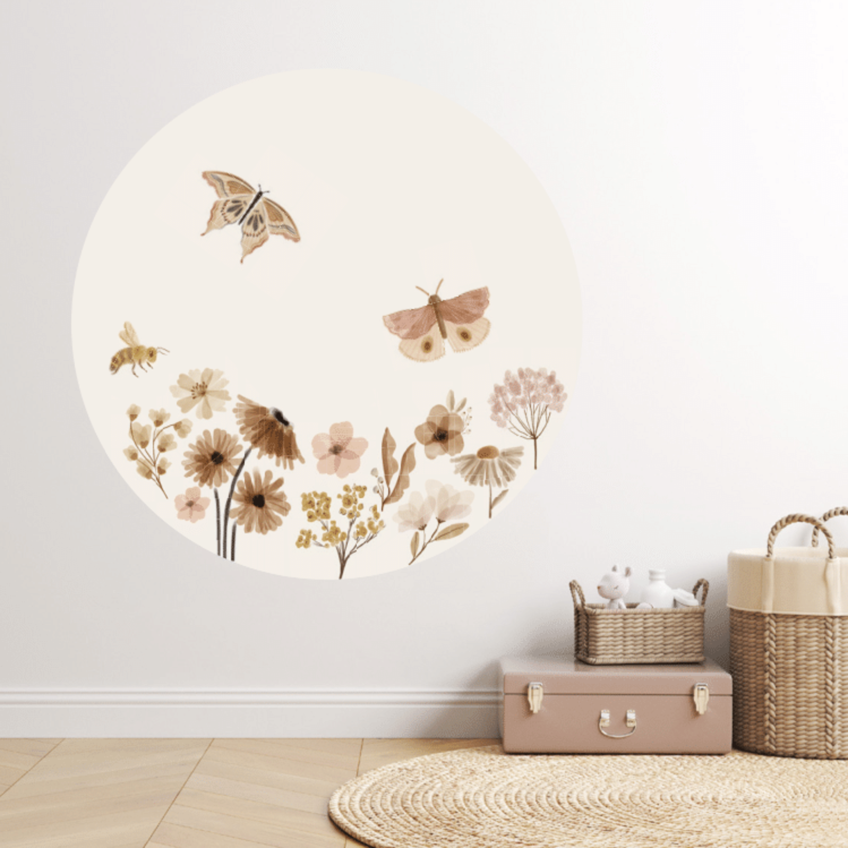 ELLIE Studio vaste behangcirkel Vintage Garden | bloemen en vlinders