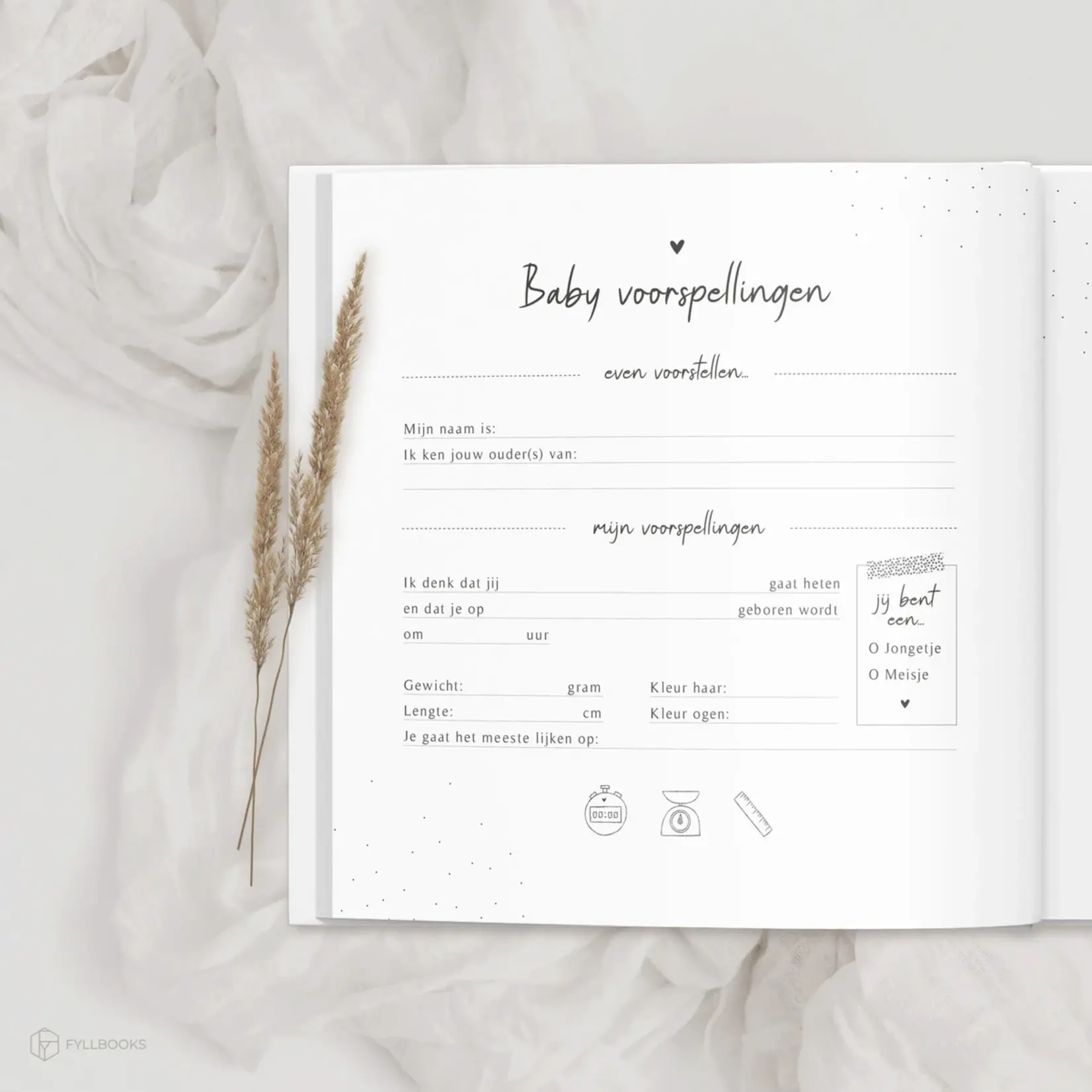 Babyshower boek - Watercolour Roze